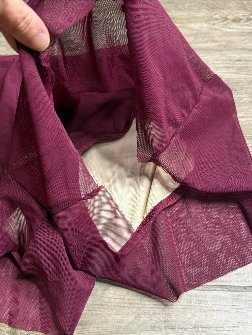Balera Burgundy Mesh Dance Costume 3-piece set